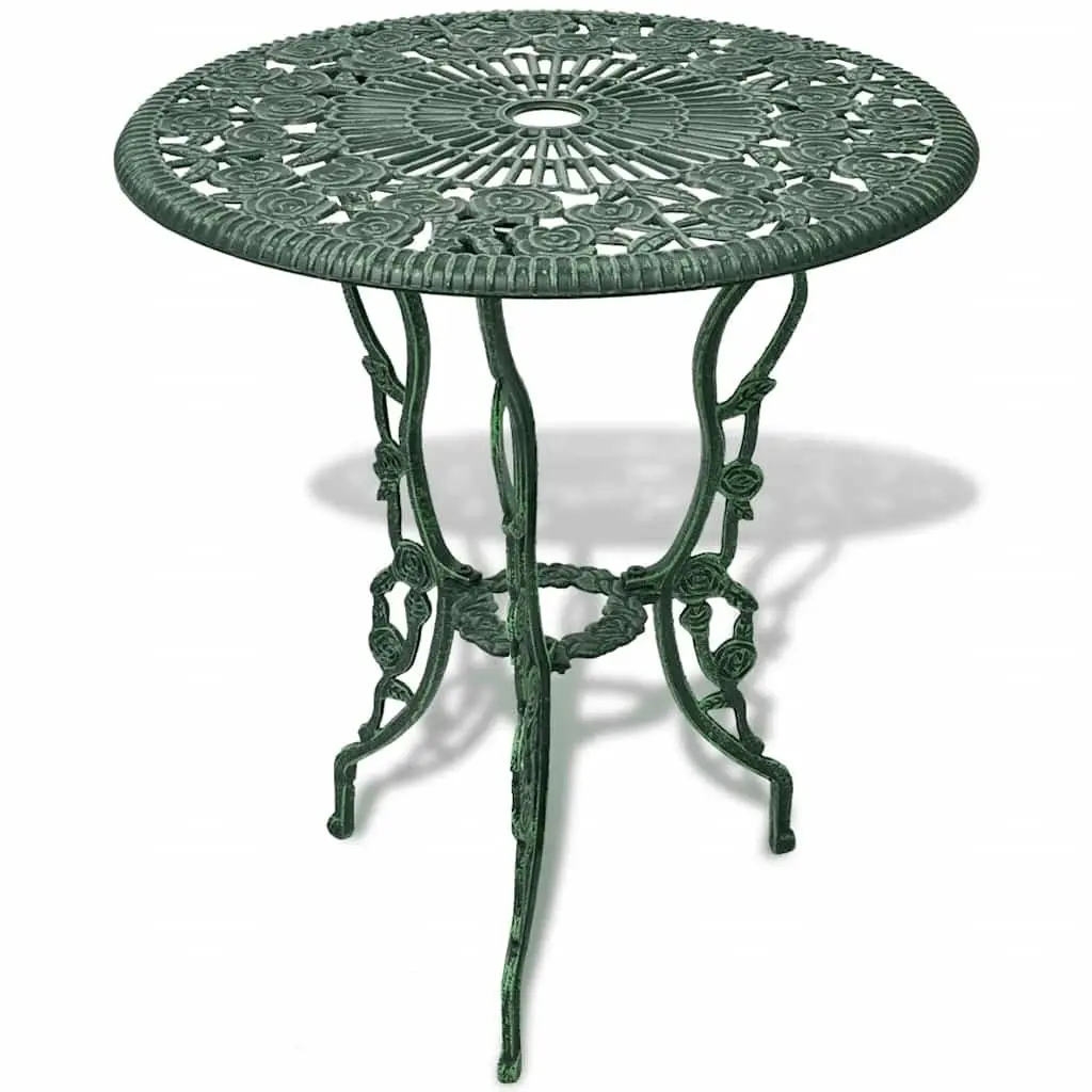 3 Piece Bistro Set Round Table 2 Chairs Outdoor Furniture Green
