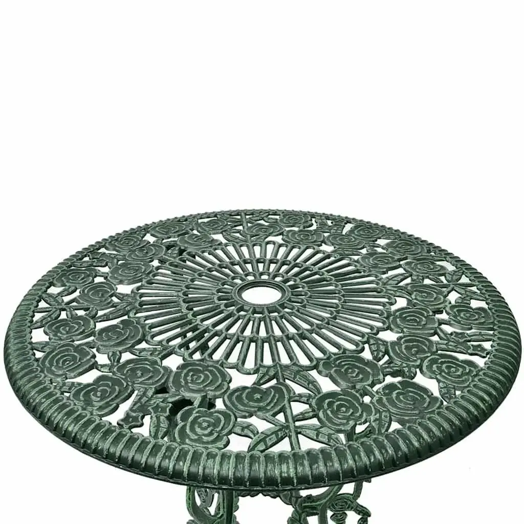 3 Piece Bistro Set Round Table 2 Chairs Outdoor Furniture Green