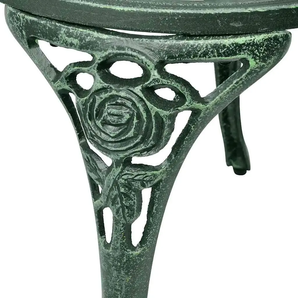 3 Piece Bistro Set Round Table 2 Chairs Outdoor Furniture Green