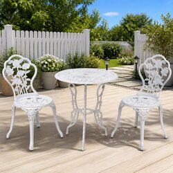Reliable 3 Piece Bistro Set with Round Table and Chairs