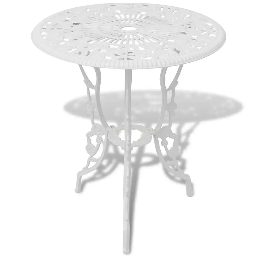 Bistro Set Outdoor Furniture Round Table 2 Chairs White