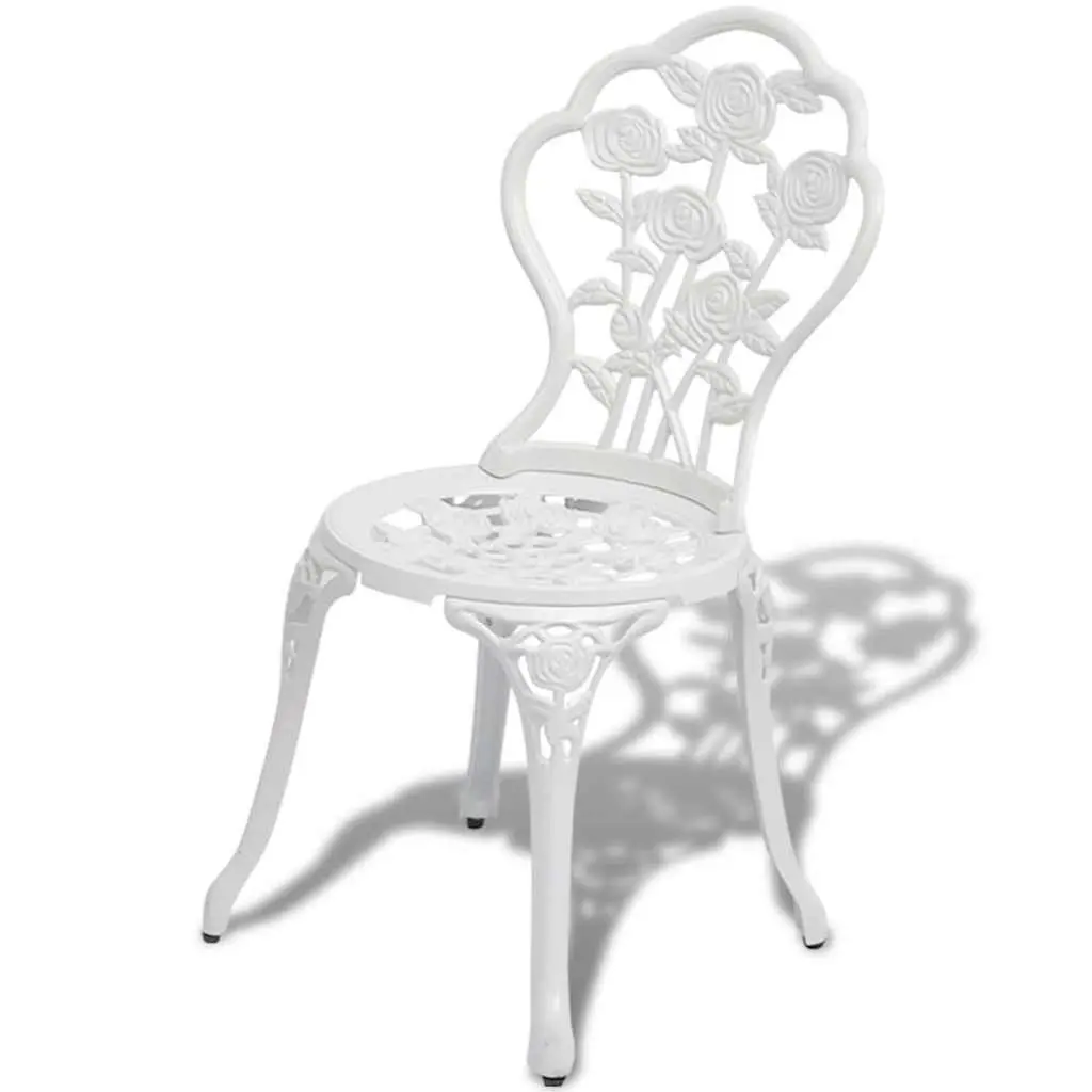 Bistro Set Outdoor Furniture Round Table 2 Chairs White