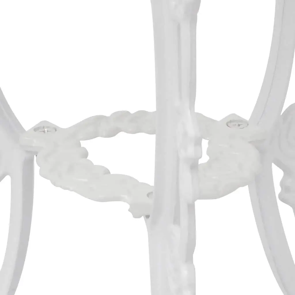 Bistro Set Outdoor Furniture Round Table 2 Chairs White