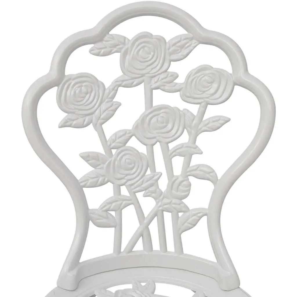 Bistro Set Outdoor Furniture Round Table 2 Chairs White