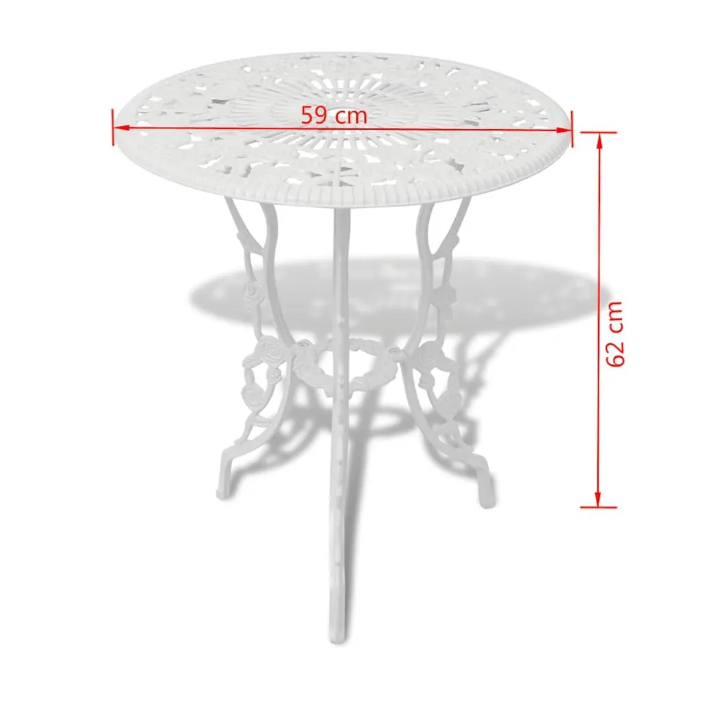 Bistro Set Outdoor Furniture Round Table 2 Chairs White
