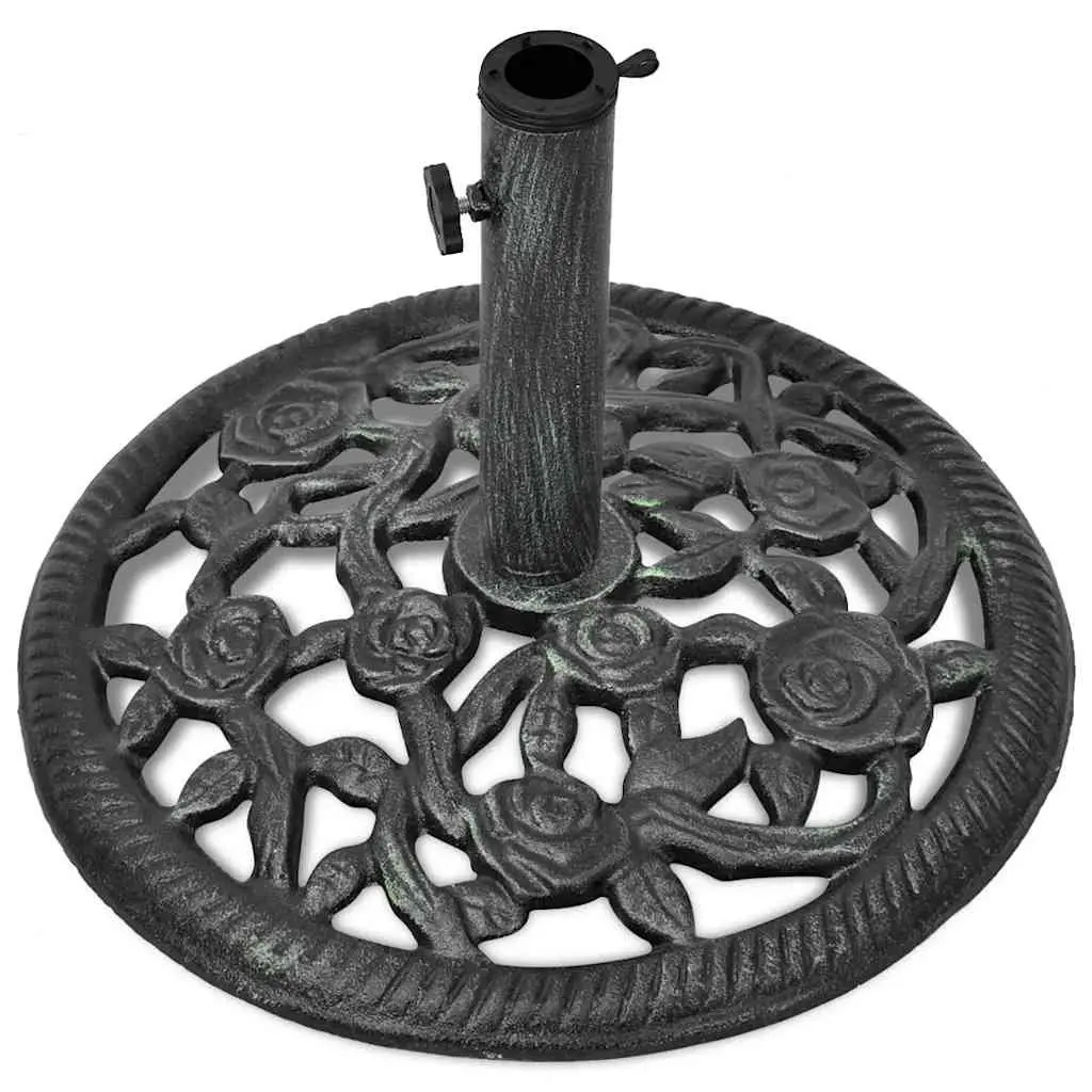 Cast Iron Umbrella Base Garden Parasol Stand Holder 12kg Green