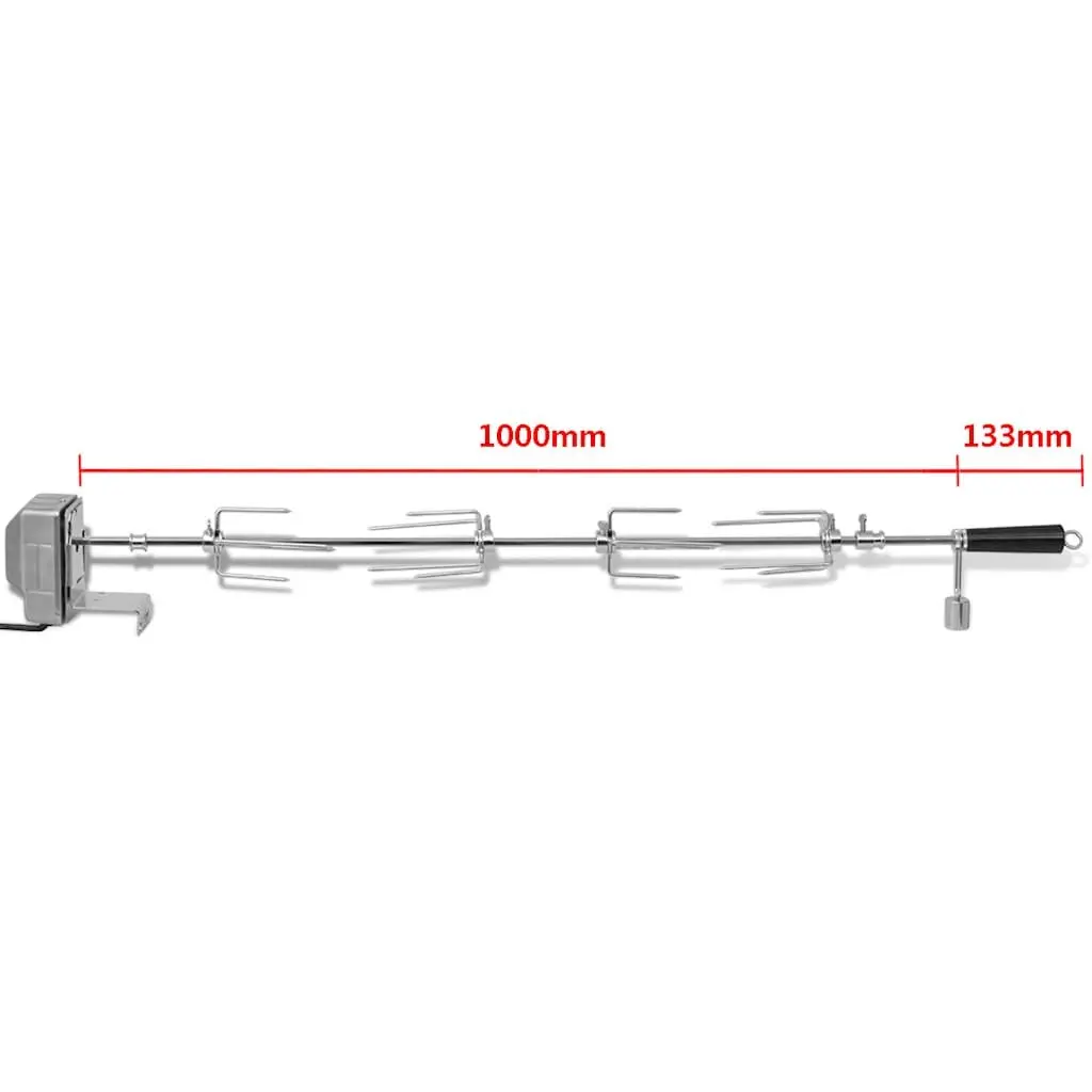 Rotisserie Spit with Motor 1000mm Barbecue Skewer Roasting Kit Outdoor Cooking