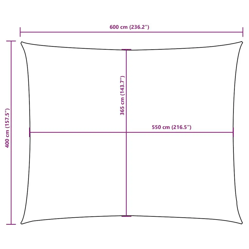 Rectangular Sunshade Sail Outdoor Shade Cloth 4x6m Cream
