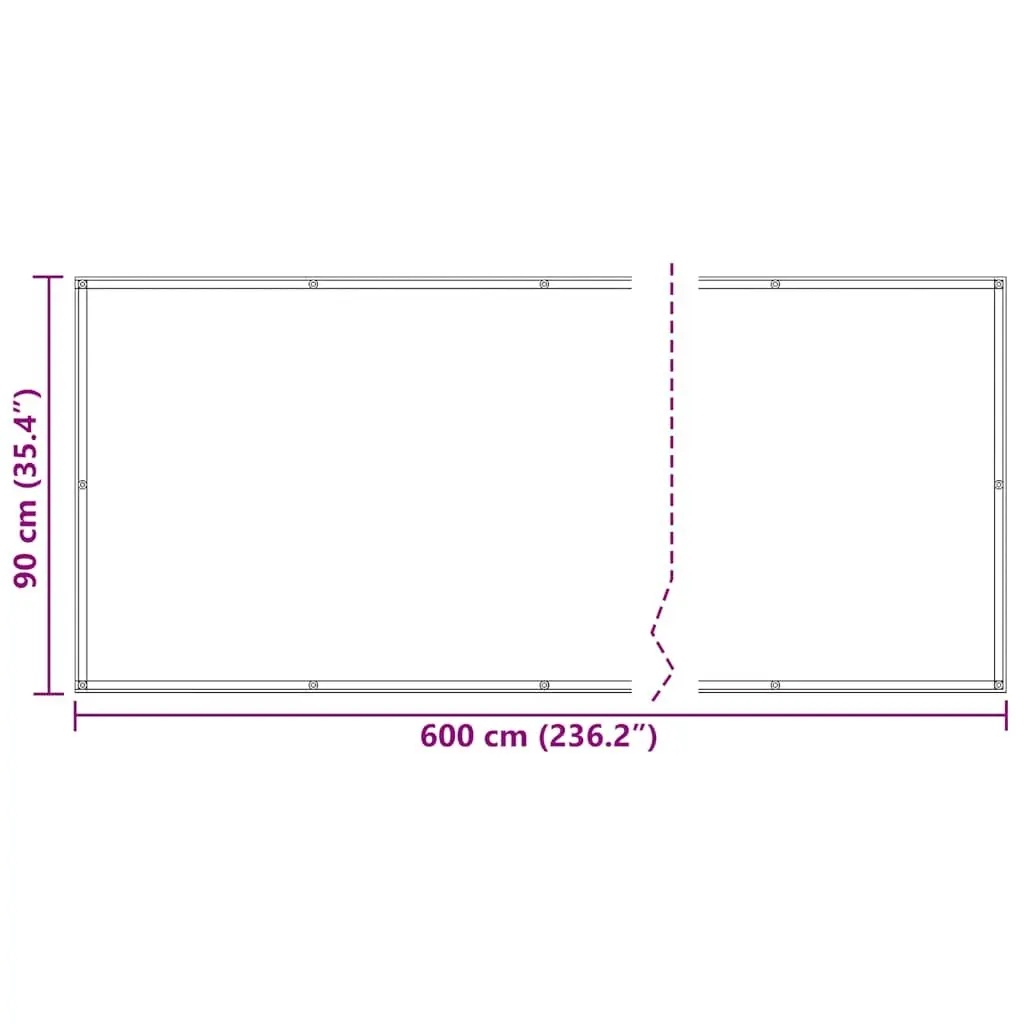 Balcony Screen Privacy Shade 90x600cm Anthracite Oxford Fabric Waterproof