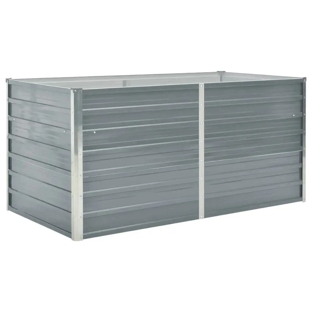 Raised Garden Bed Galvanised Steel Planter 160x80x77 cm Grey