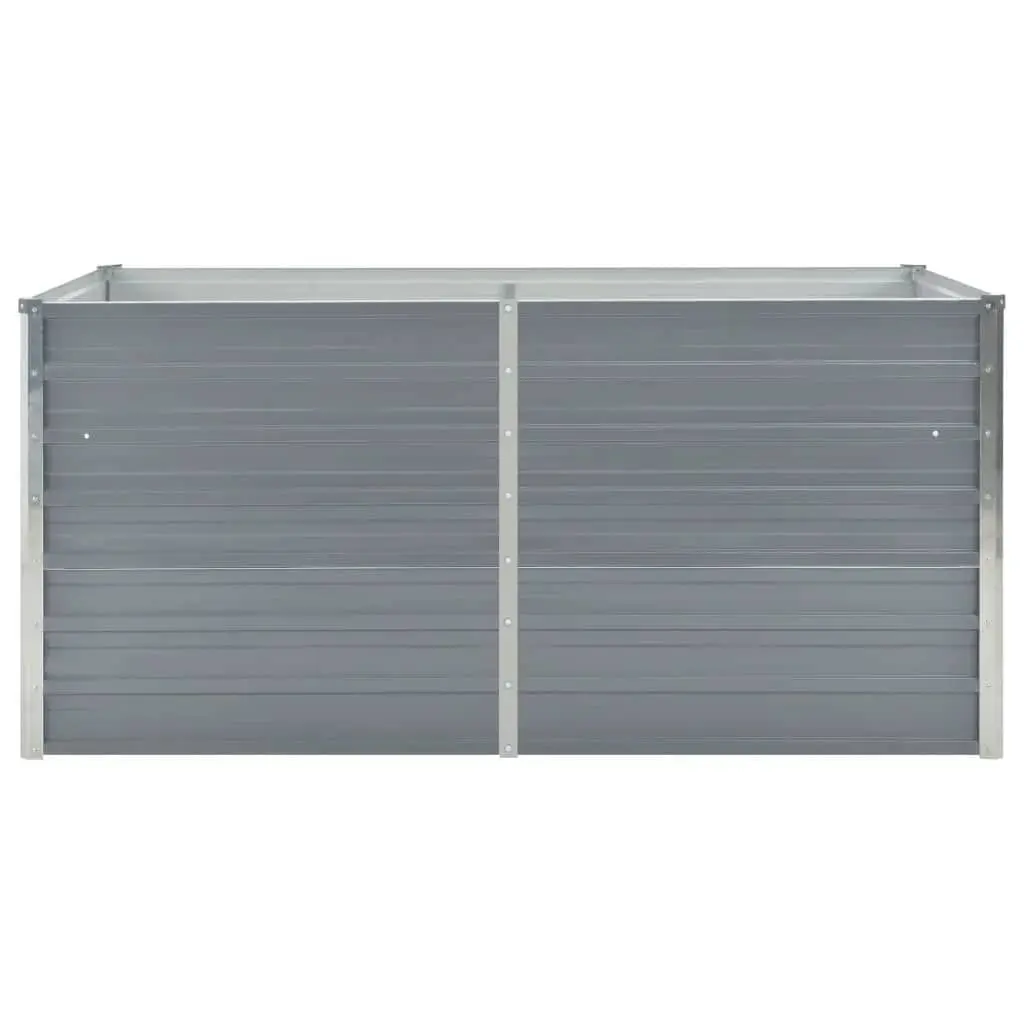 Raised Garden Bed Galvanised Steel Planter 160x80x77 cm Grey