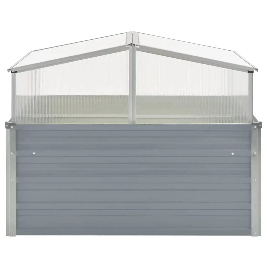Greenhouse Plant Shelter 100x100x85 cm Galvanised Steel PC Grey