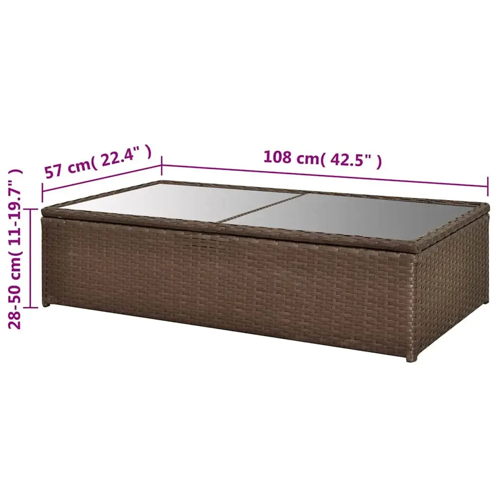 4 Piece Garden Lounge Set Outdoor Furniture Sofa Coffee Table Stools Brown
