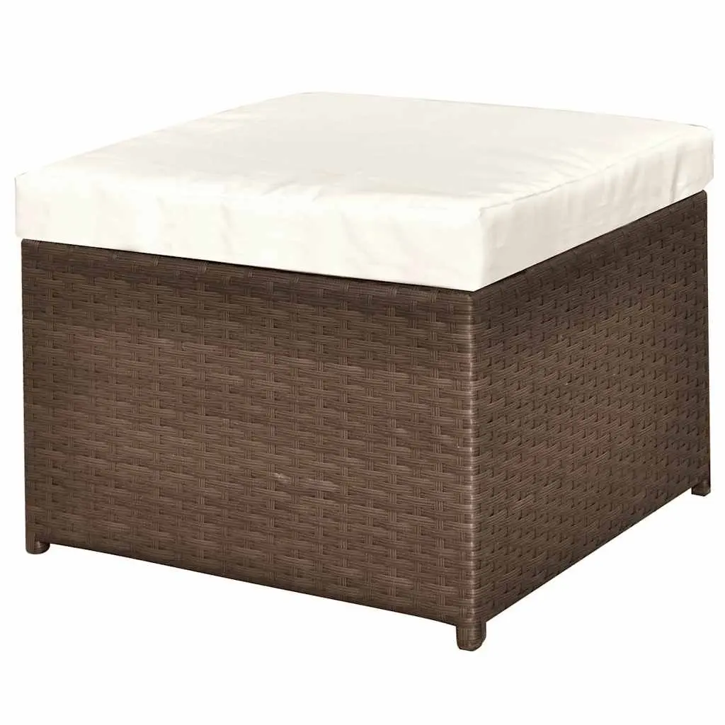 4 Piece Garden Lounge Set Outdoor Furniture Sofa Coffee Table Stools Brown