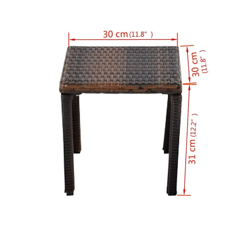 Sun Loungers Set Adjustable Backrests Brown PE Rattan Garden Patio Outdoor Furniture with Table