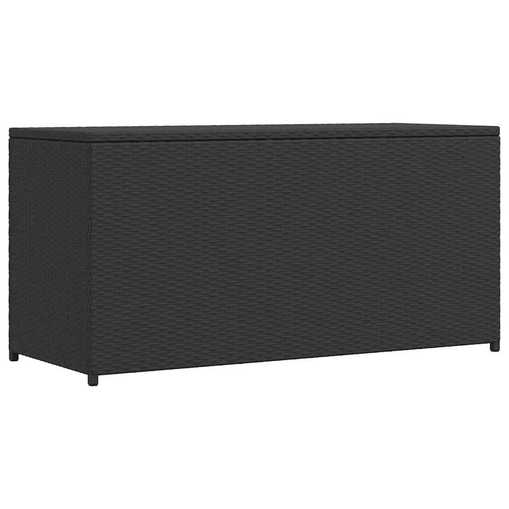 Garden Storage Box Outdoor Use 120cm Black Rattan Waterproof Chest