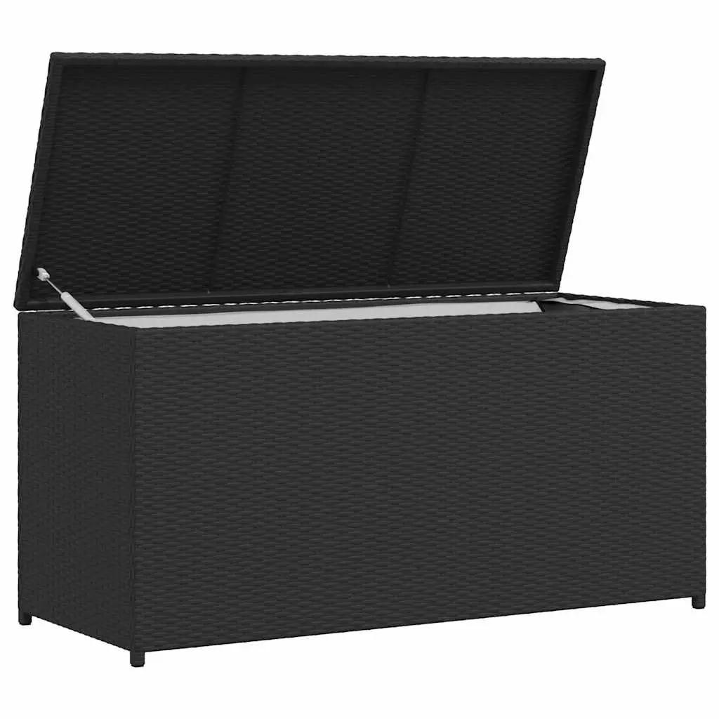 Garden Storage Box Outdoor Use 120cm Black Rattan Waterproof Chest