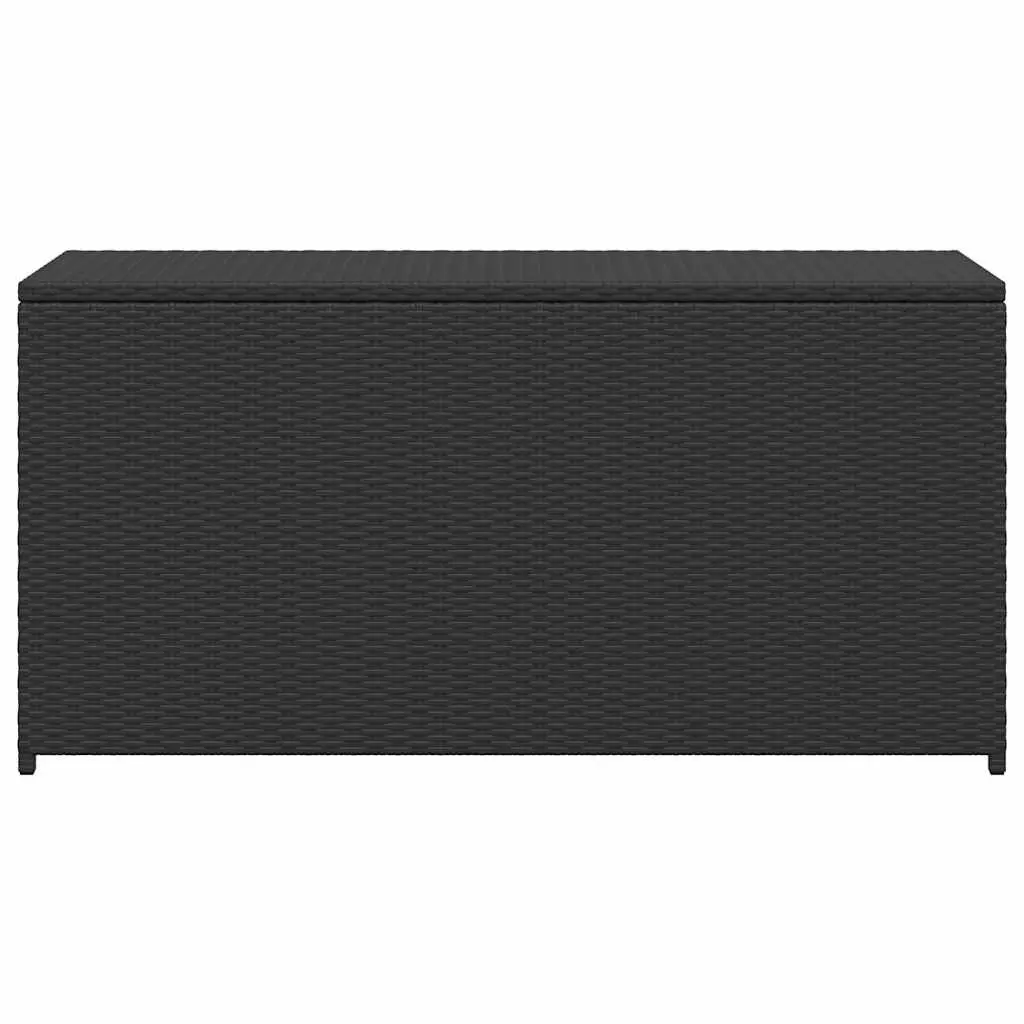 Garden Storage Box Outdoor Use 120cm Black Rattan Waterproof Chest