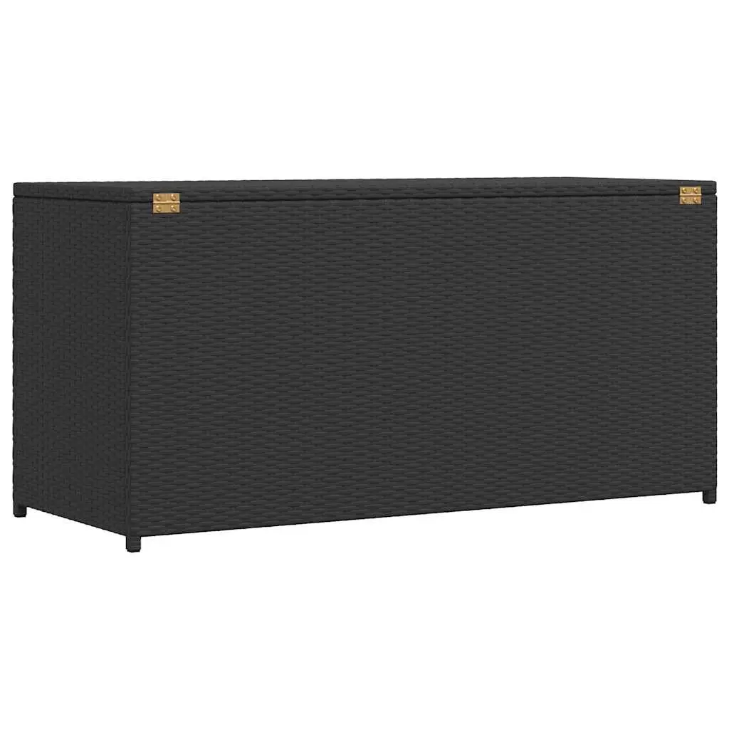 Garden Storage Box Outdoor Use 120cm Black Rattan Waterproof Chest