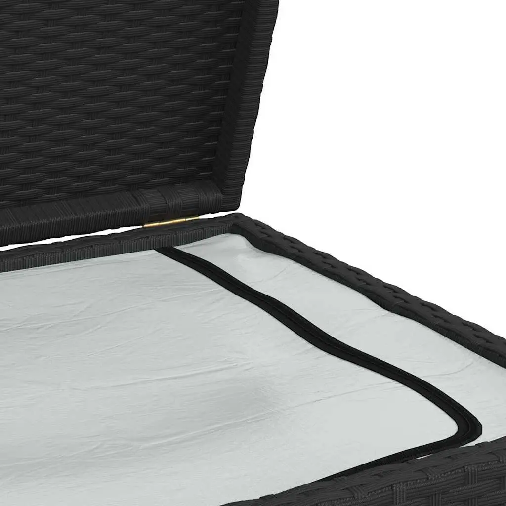 Garden Storage Box Outdoor Use 120cm Black Rattan Waterproof Chest
