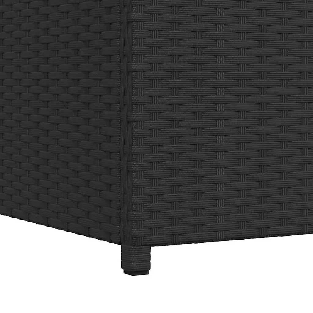 Garden Storage Box Outdoor Use 120cm Black Rattan Waterproof Chest