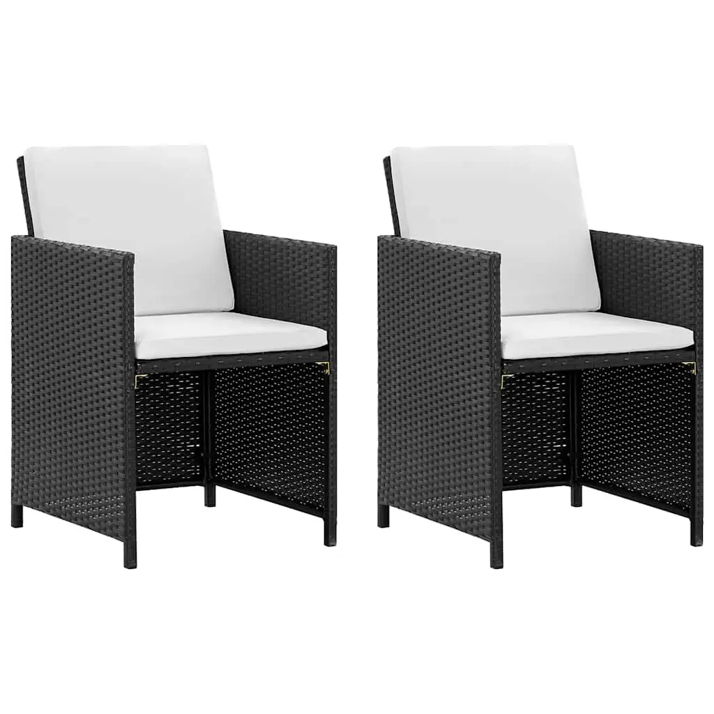 Outdoor Dining Set 5 Piece Rattan Garden Furniture Patio Table Chairs Black