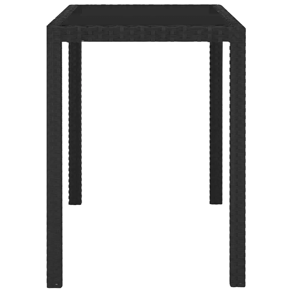 Outdoor Dining Set 5 Piece Rattan Garden Furniture Patio Table Chairs Black