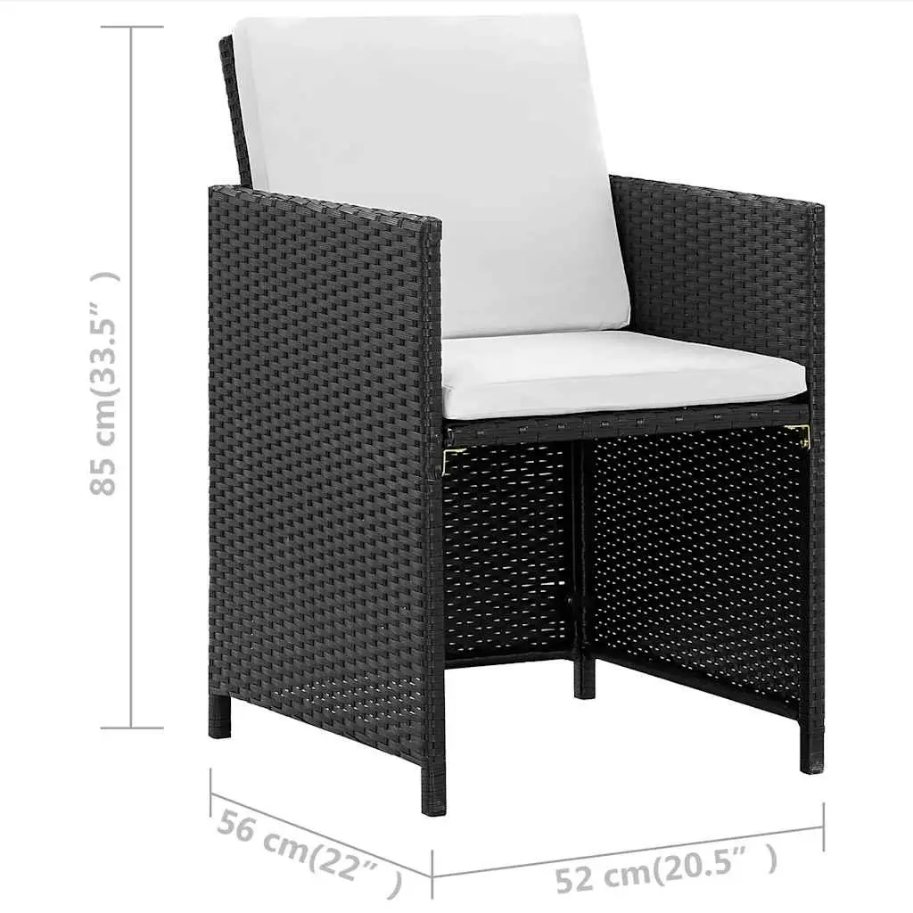 Black Rattan Outdoor Dining Set