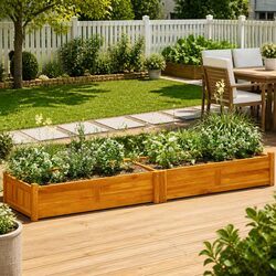Warm and Functional Garden Planter Box 200x50x25 cm