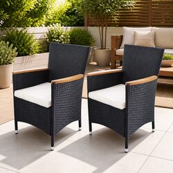 Comfortable and Reliable Black Garden Chairs Set