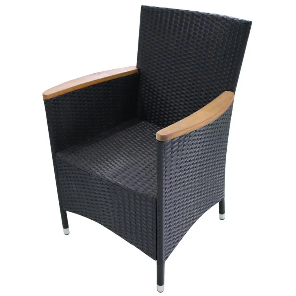 Black Garden Chairs Set