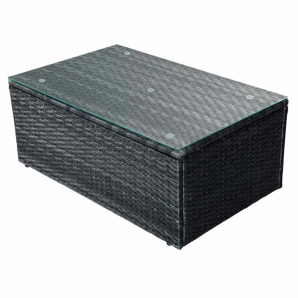 Garden Lounge Set Outdoor Furniture Corner Sofa Black