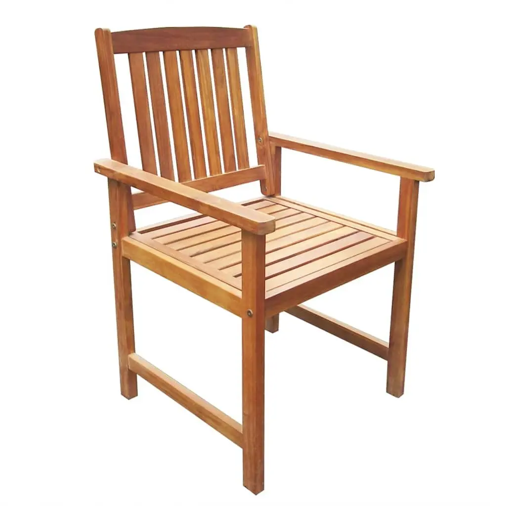 Outdoor Chairs Garden Seating 2 Piece Solid Acacia Wood Brown