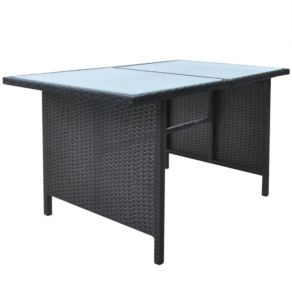 Outdoor Dining Set 6 Piece Rattan Garden Furniture Patio Table Sofa Chair Black
