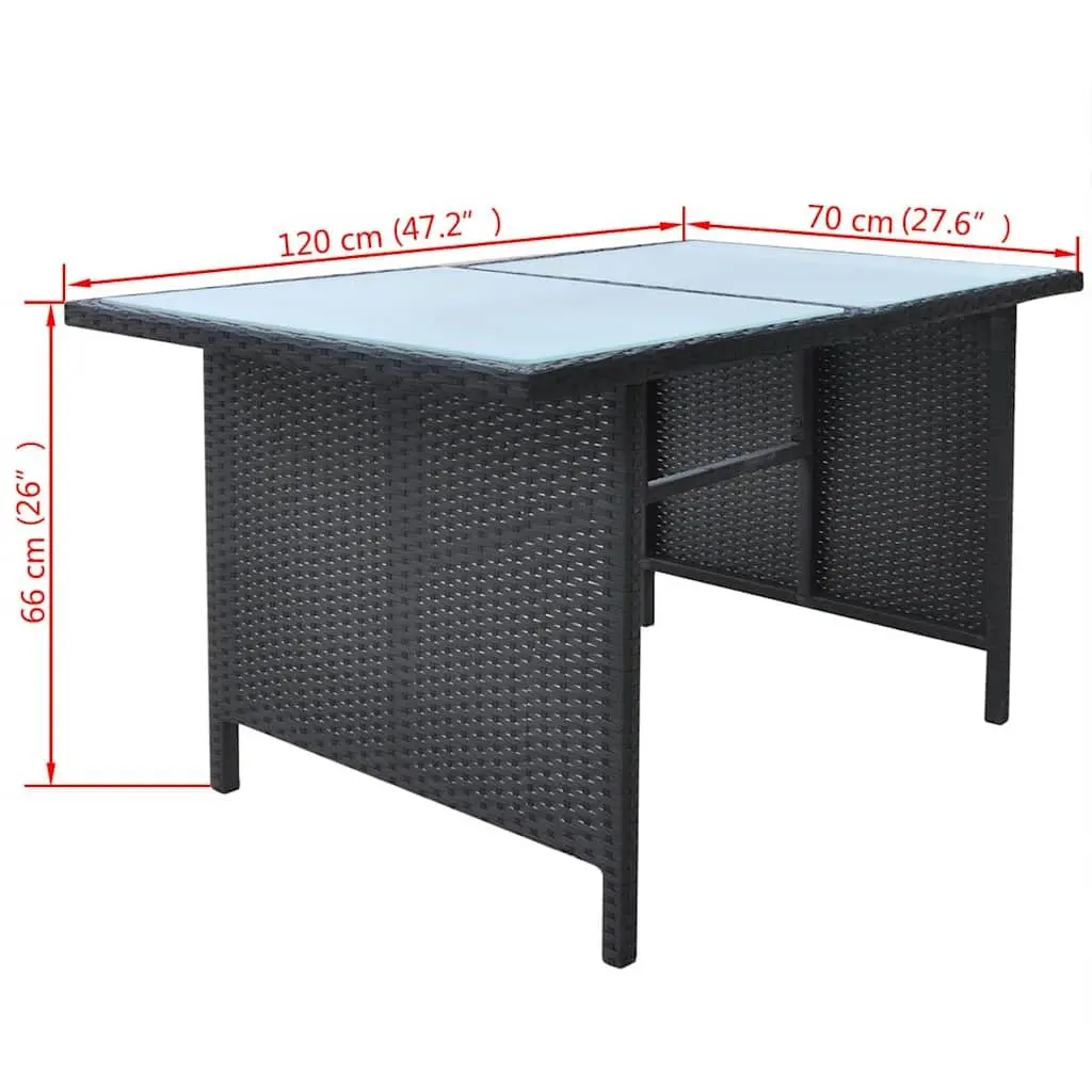 Outdoor Dining Set 6 Piece Rattan Garden Furniture Patio Table Sofa Chair Black