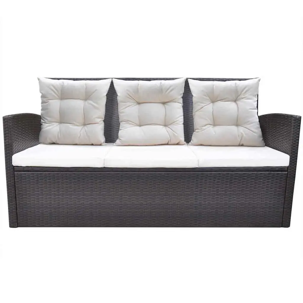 Outdoor Dining Set 6 Piece Rattan Furniture Garden Patio Brown