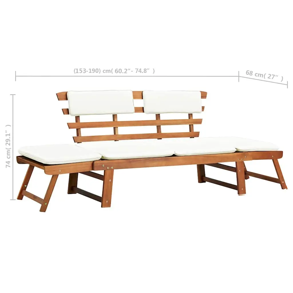 Outdoor Sun Lounger and Garden Bench in Brown