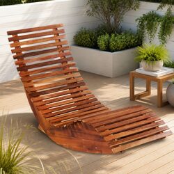 Comfortable and Practical Brown Rocking Sun Lounger