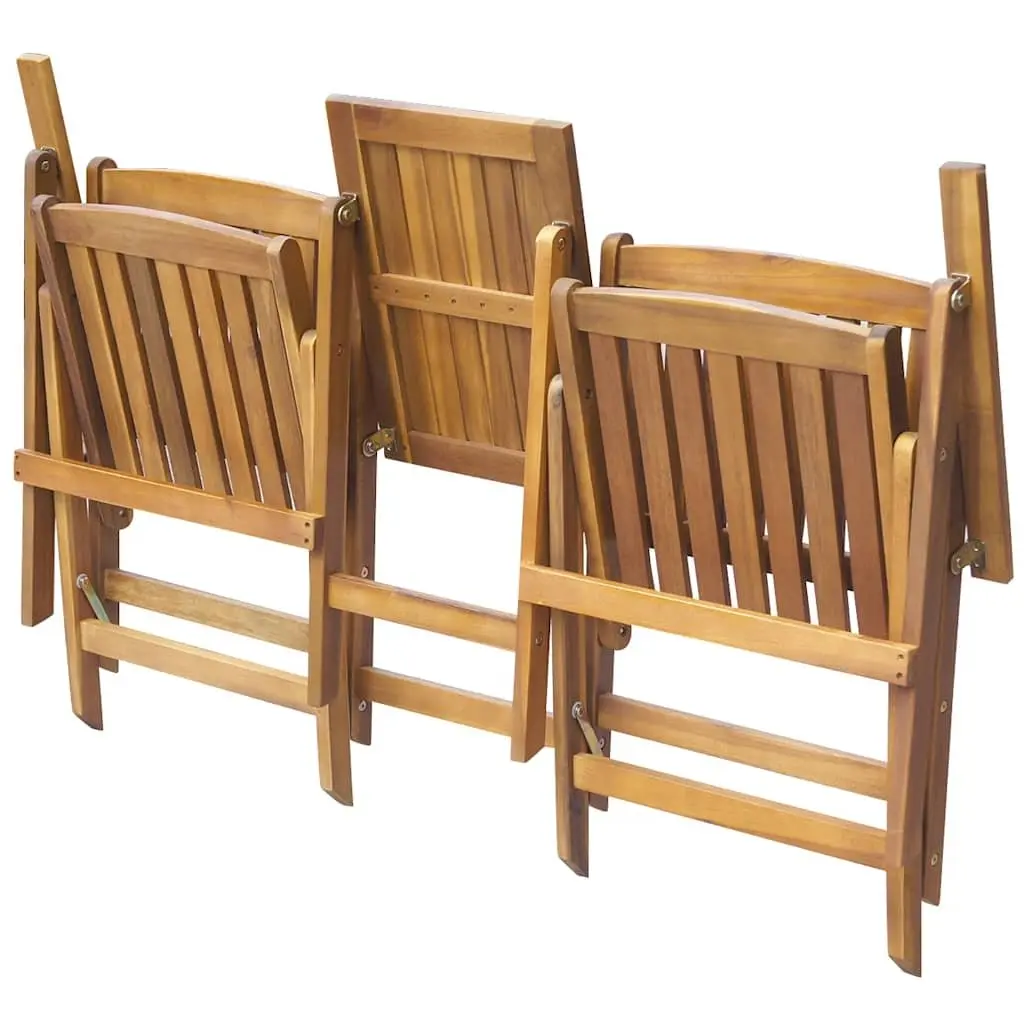 Folding Wooden Garden Bench with Tea Table 140cm for Two Persons Brown