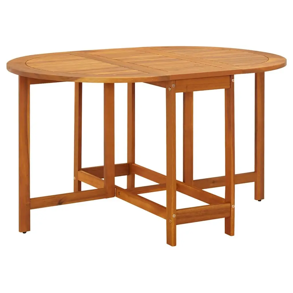 Outdoor Dining Table Drop Leaf Garden Patio Furniture Brown Wood Folding Design
