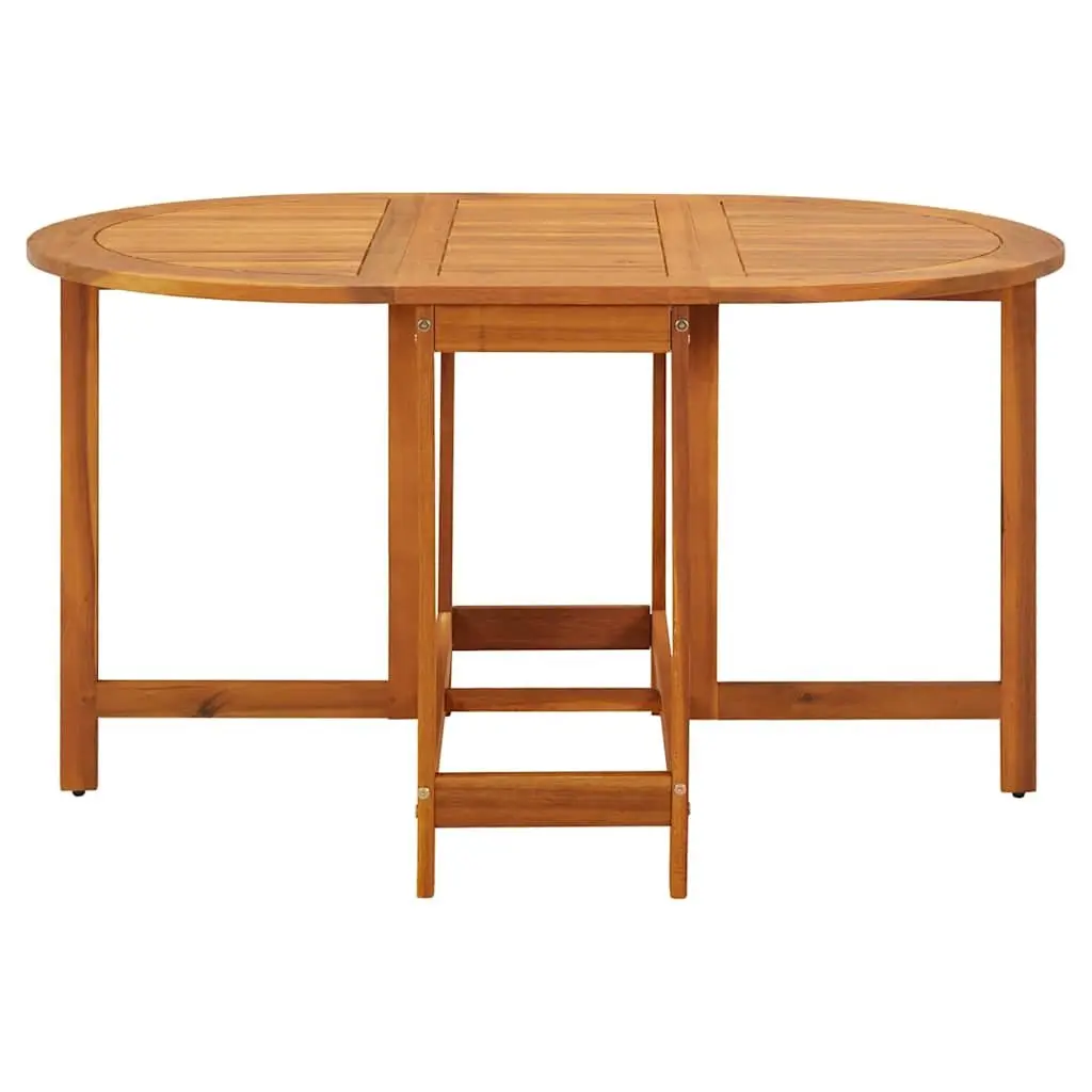 Outdoor Dining Table Drop Leaf Garden Patio Furniture Brown Wood Folding Design