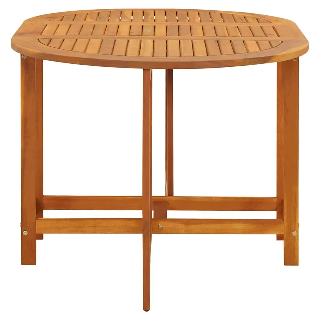 Outdoor Dining Table Drop Leaf Garden Patio Furniture Brown Wood Folding Design