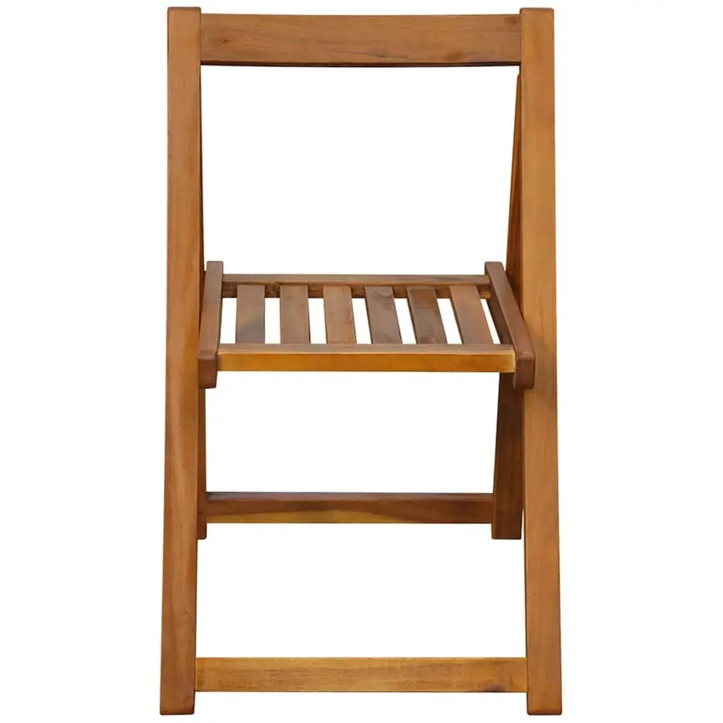 Outdoor Folding Chairs Garden Seating 2 Piece Acacia Wood Brown