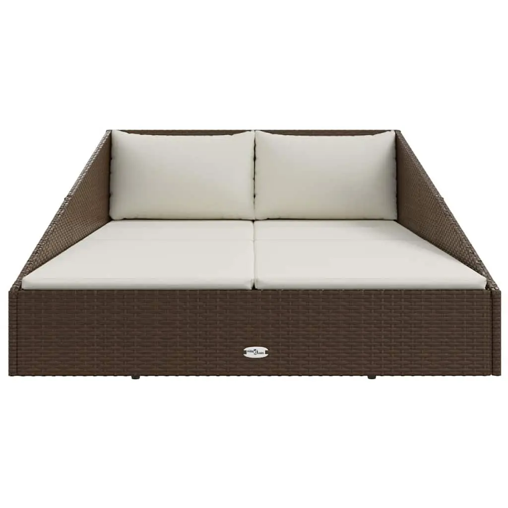Outdoor Daybed 2-Person Sun Bed 110 x 200 cm Brown