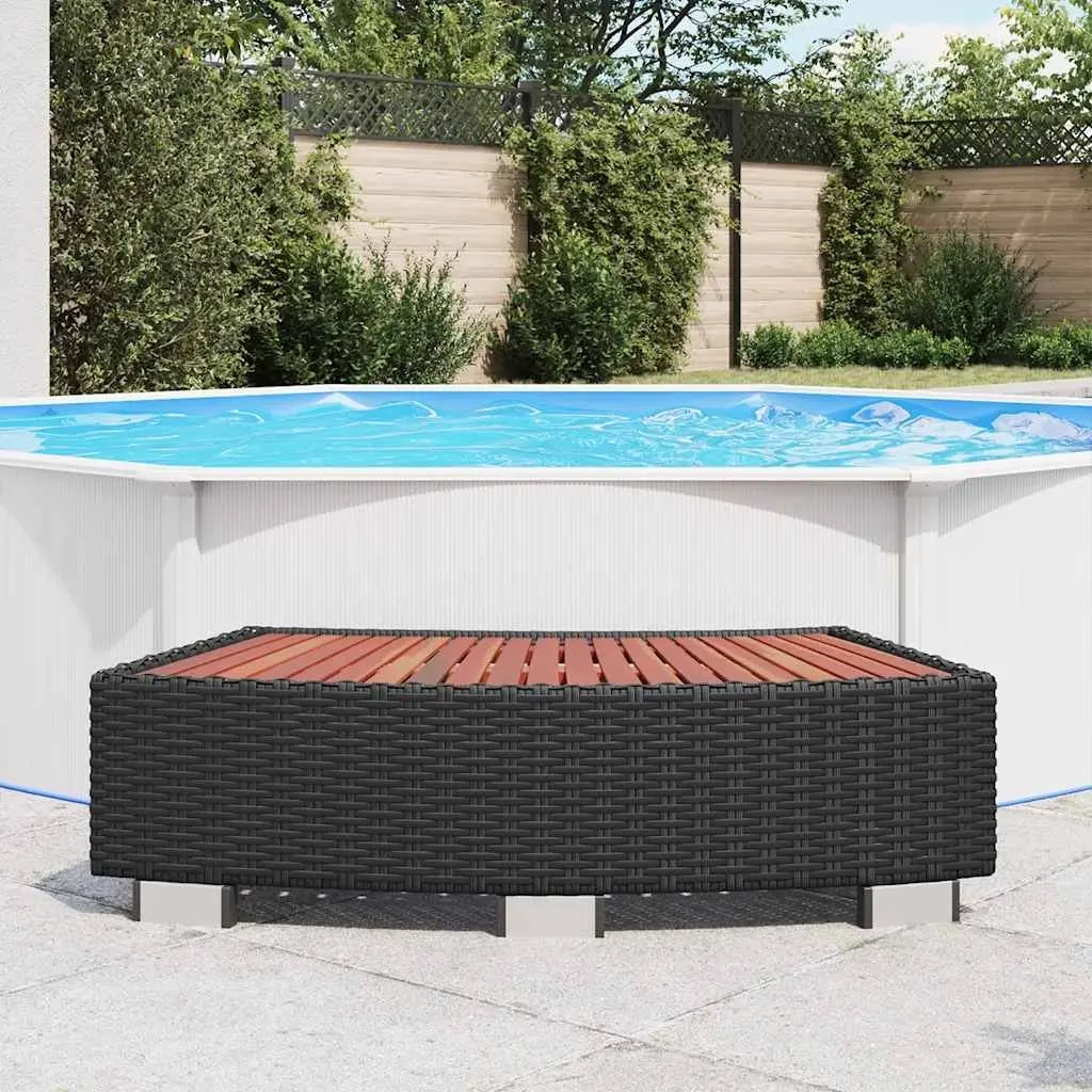Spa Step Hot Tub Access Ladder 92x45x25cm Black Rattan