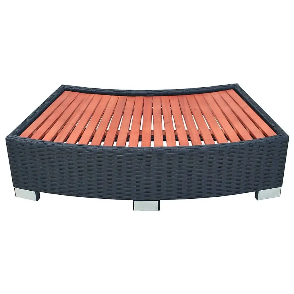 Spa Step Hot Tub Access Ladder 92x45x25cm Black Rattan