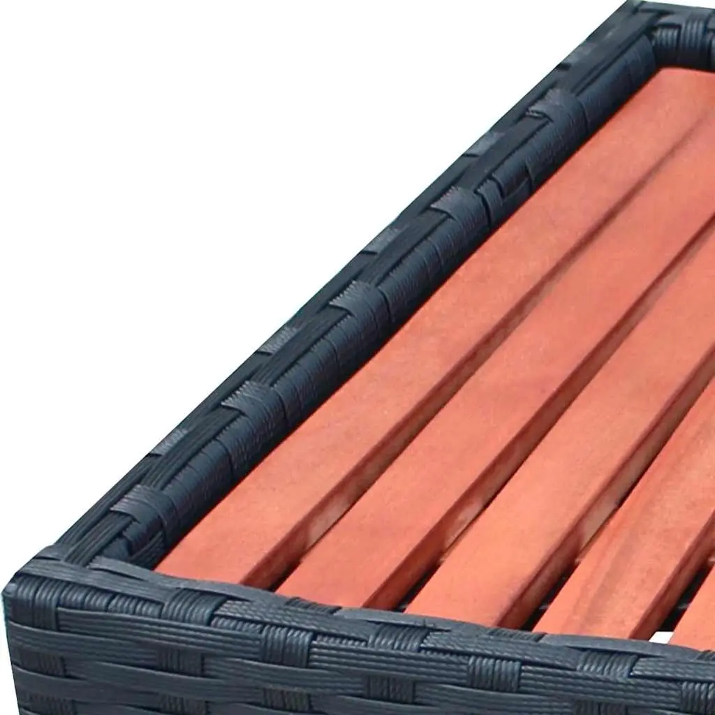 Spa Step Hot Tub Access Ladder 92x45x25cm Black Rattan