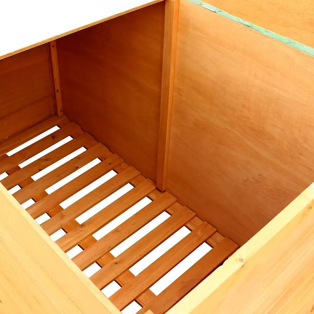 Wooden Storage Box Outdoor Garden Patio Chest 126x72x72cm Brown