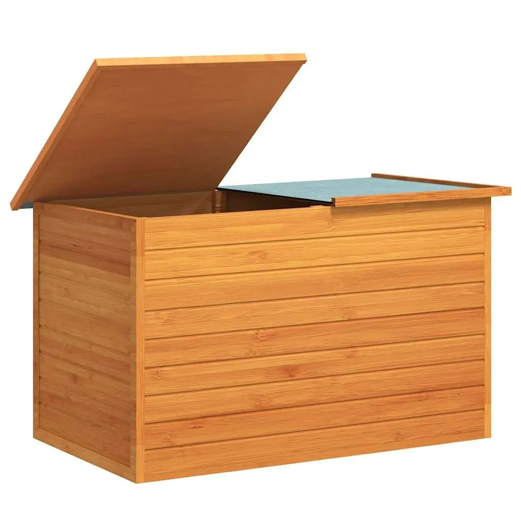 Wooden Storage Box Outdoor Garden Patio Chest 126x72x72cm Brown