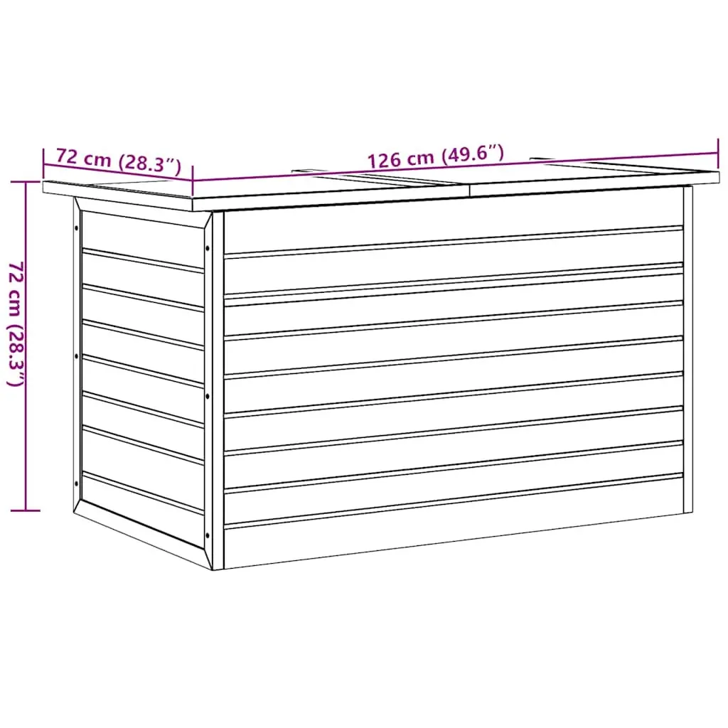 Wooden Storage Box Outdoor Garden Patio Chest 126x72x72cm Brown